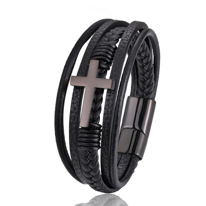 Pulseira Masculina Crucifixo