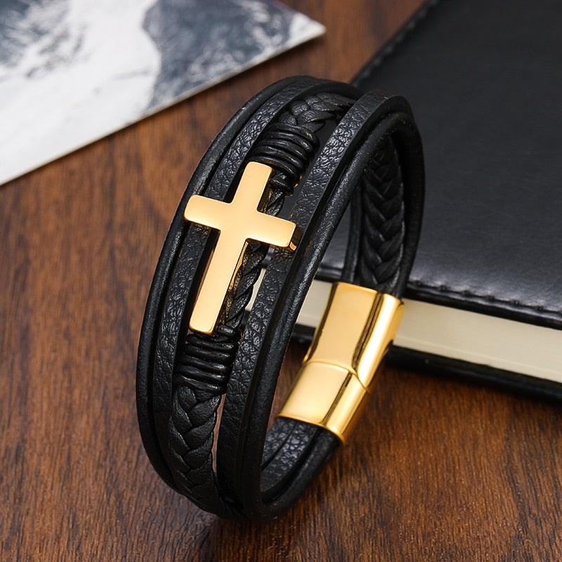 Pulseira Masculina Crucifixo