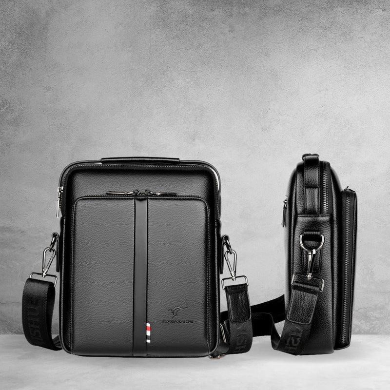 Bolsa de Couro Masculina Transversal