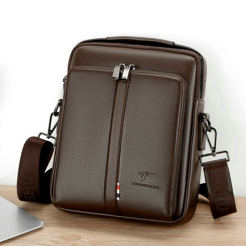 Bolsa de Couro Masculina Transversal